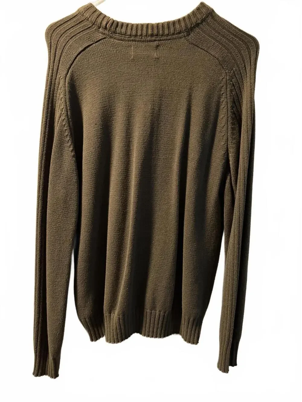 Rugged Trails Olive Green Ribbed Knit Sweater XL